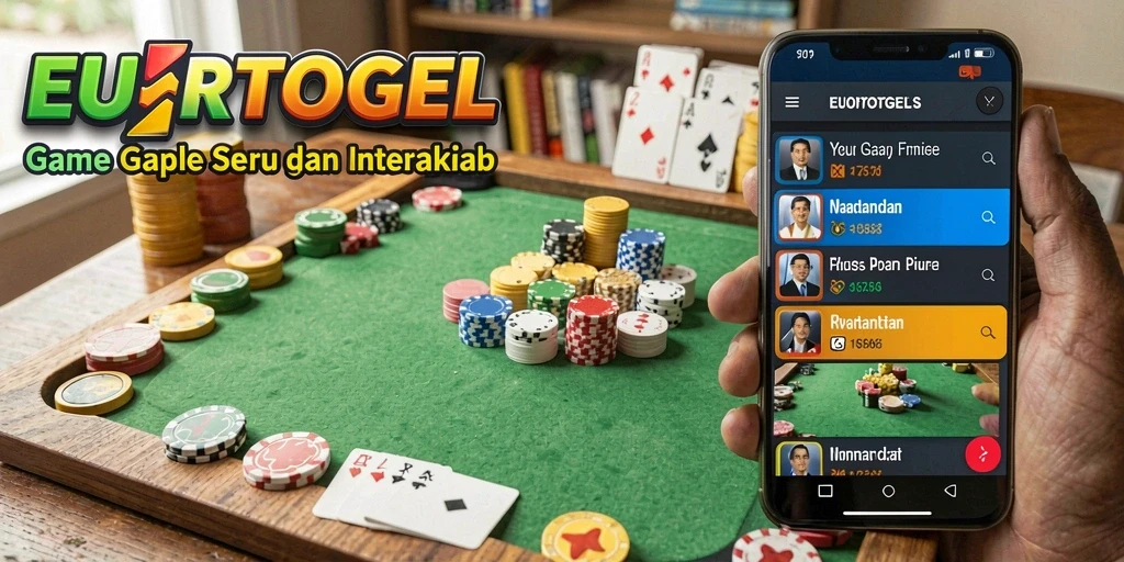 Tampilan gameplay EUROTOGEL yang menarik dan interaktif dalam permainan Gaple.