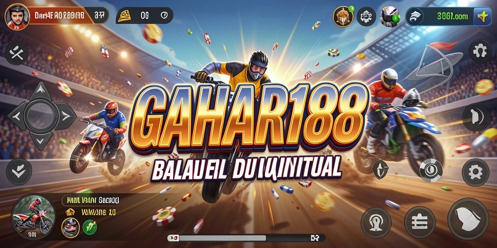 Tampilan gameplay menegangkan dari GAHAR188 saat balapan di trek.