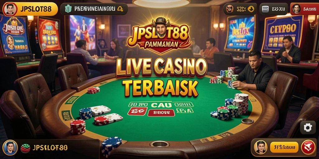 Tampilan gameplay seru di JPSLOT88 dengan dealer langsung.