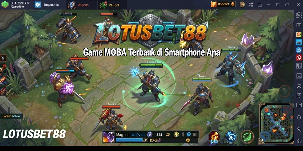 Tangkapan layar menampilkan pertarungan seru di LOTUSBET88 dengan karakter unik.