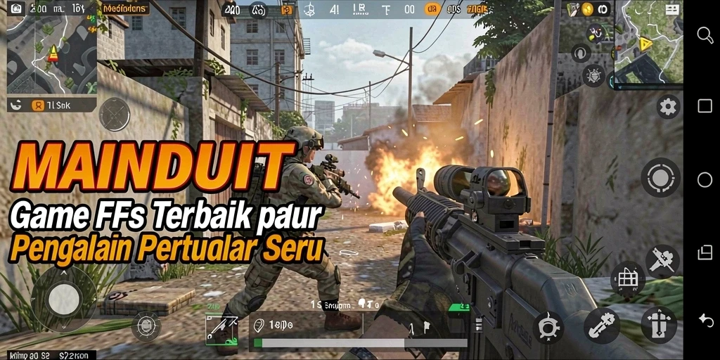 Tampilan gameplay seru dari MAINDUIT dengan pertempuran intens.