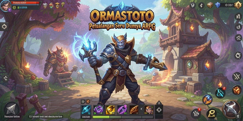 Screenshot utama ORMASTOTO menunjukkan aksi seru dalam pertempuran ARPG.