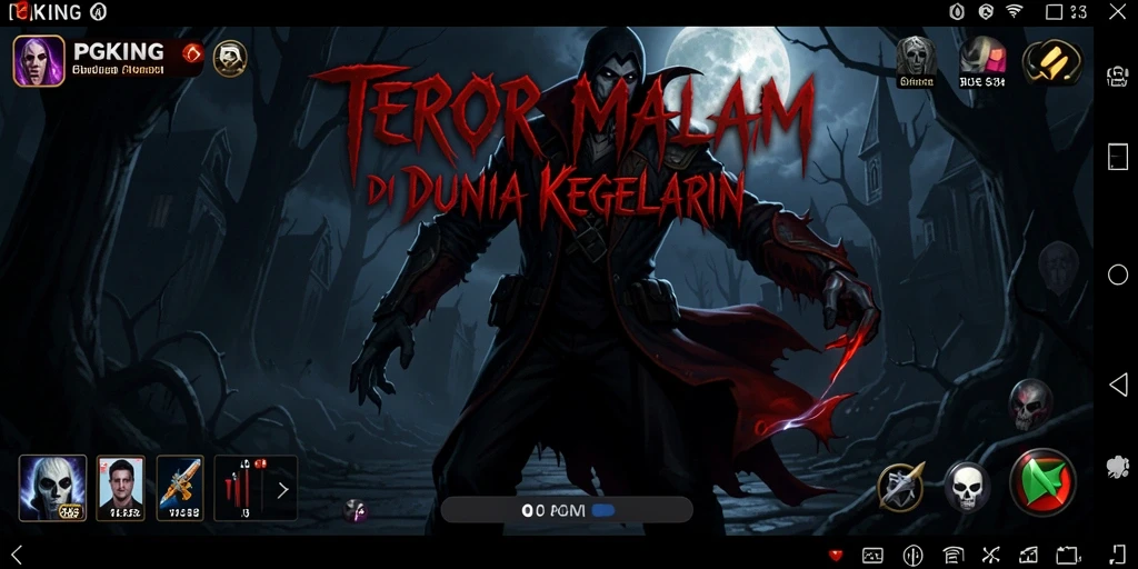 Screenshot gameplay PGKING menampilkan suasana mencekam dan aksi menegangkan.