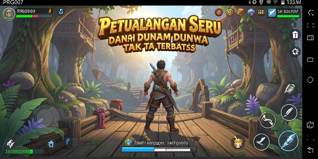 Tangkapan layar gameplay PRG007 dengan aksi petualangan mendebarkan.