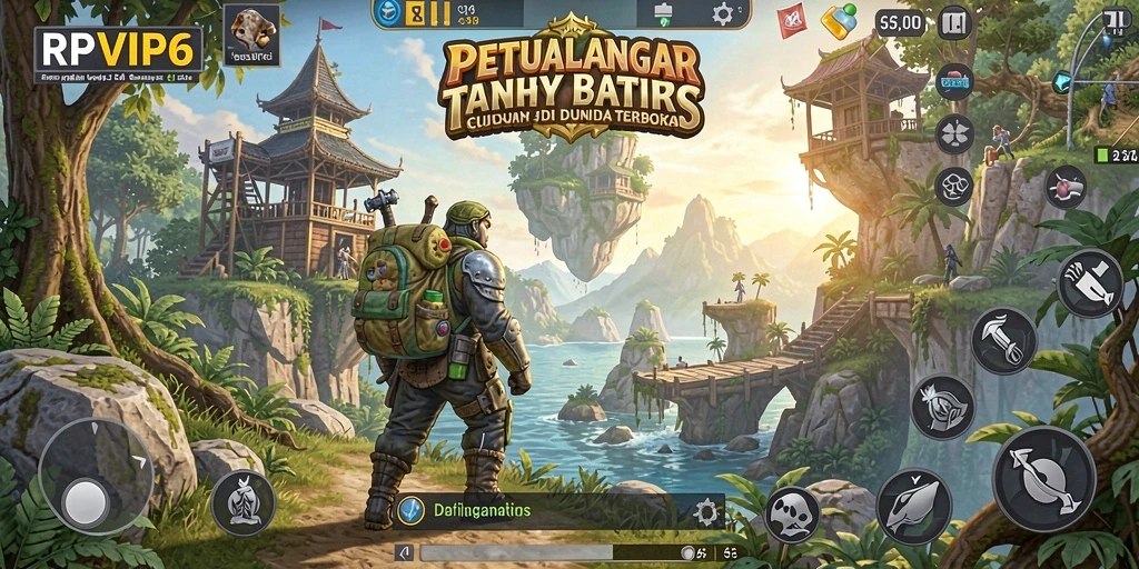Tampilan gameplay RPVIP6 yang penuh aksi dan petualangan di dunia terbuka.