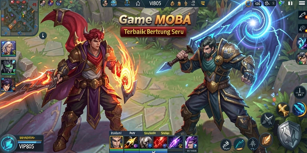 Screenshot utama VIP805 menampilkan aksi pertarungan tim yang mendebarkan.